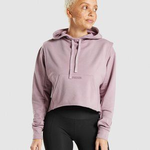 GymShark Women's Small Cropped Open Back Hoodie With Front Pocket